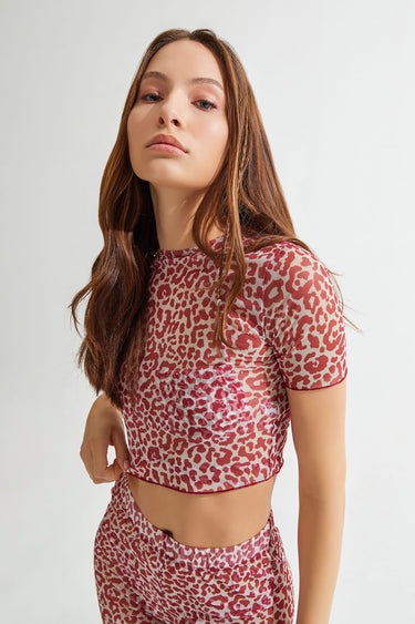 MAREA Leopard Print Crop Top