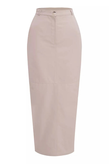 Beige Safir Midi Skirt
