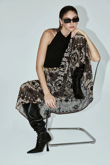 Brown Lace Long Skirt