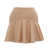 Beige Kot Mini Skirt