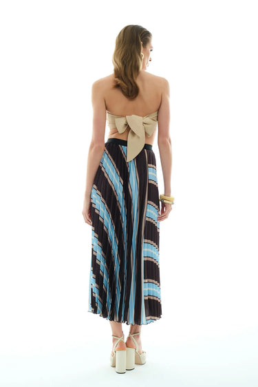 Printed Satin Long Skirt
