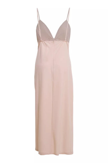 Beige Plus Size Crepe Sleeveless Midi Dress
