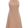 Beige Crepe Sleeveless Mini Dress