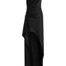 Black Satin Sleeveless Midi Dress