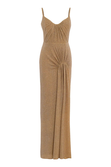 Yellow Sparky Sleeveless Long Dress